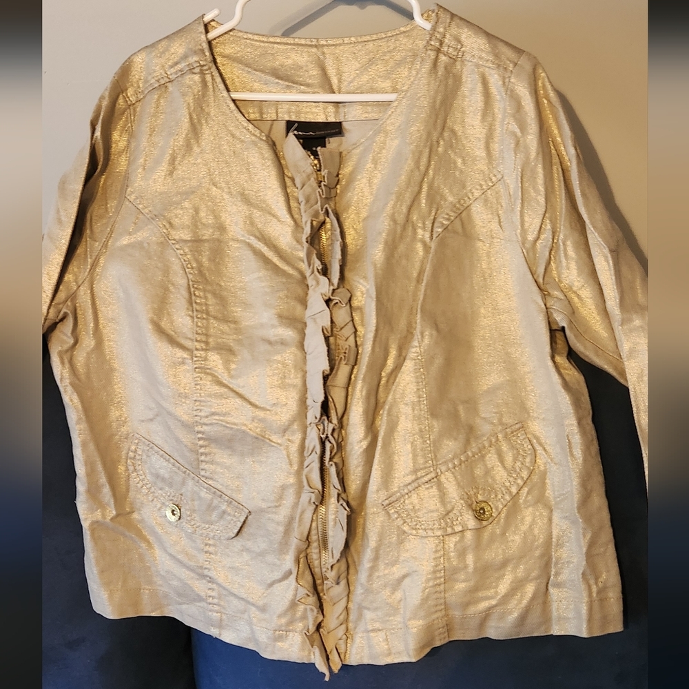 Lane Bryant Metallic Gold Jacket